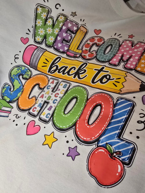 Back to School DTF T-Shirt – White (Size Large) | Pink Vault