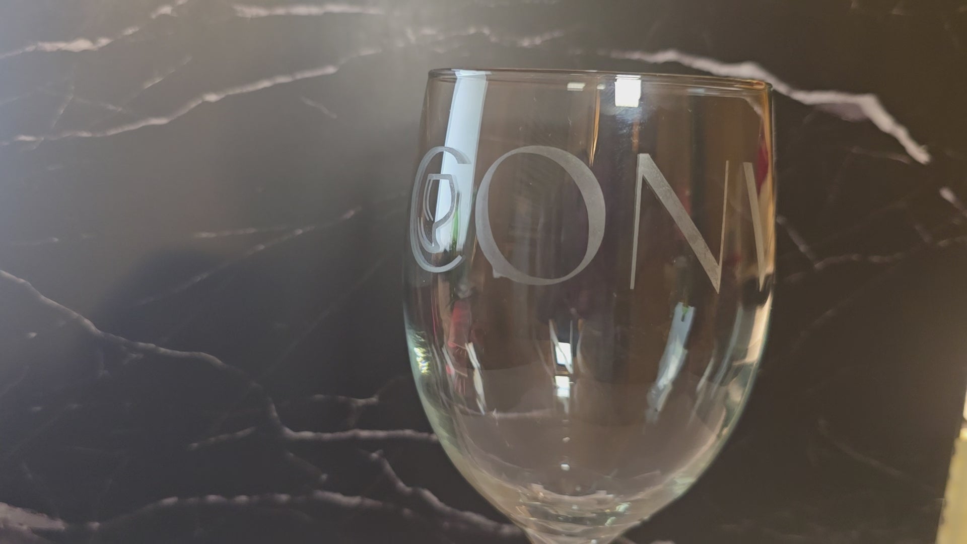 Etched Wine Glass